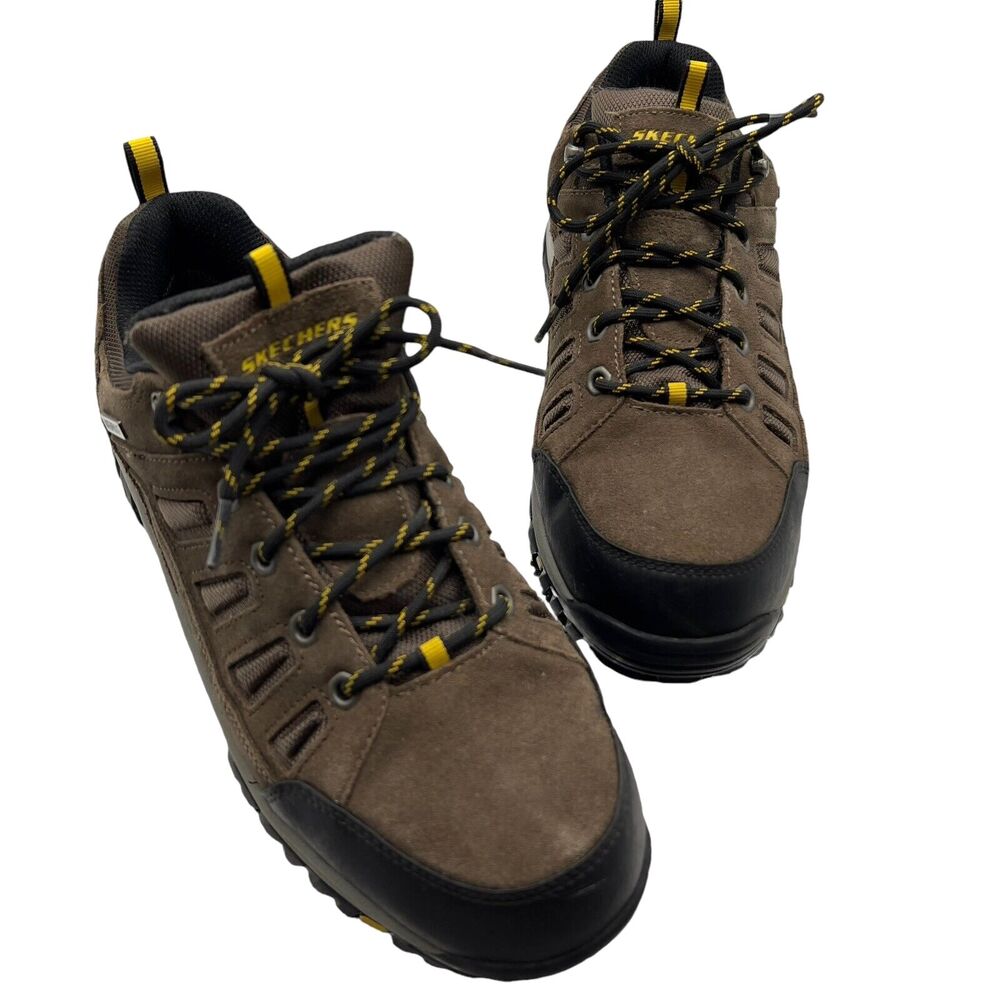 Skechers Hiking Trailing Running Shoes Mens 12 Relment Songeo Brown Leather